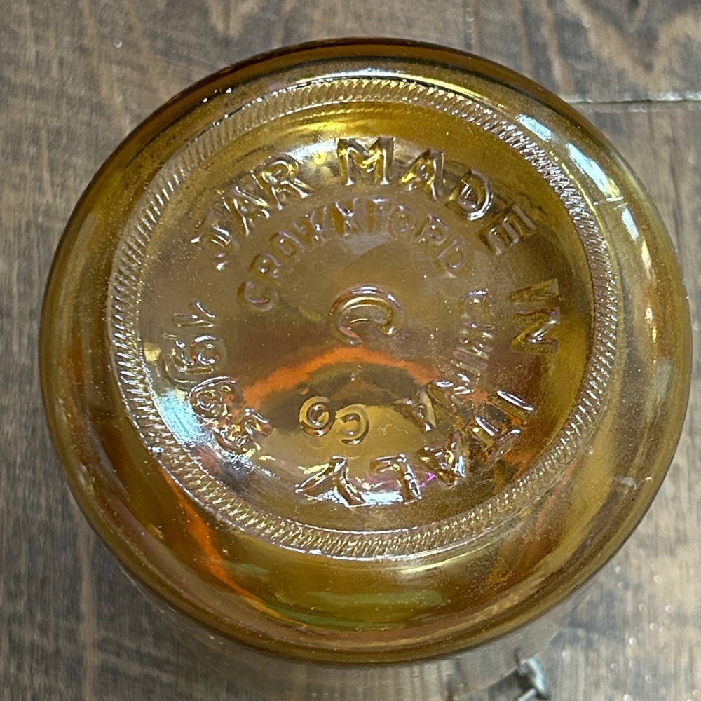 1965 Crownford China Co Italy‎ amber eagle mason one-quart jar - Picture 3 of 10